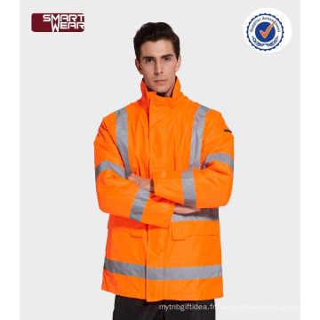 Salut vis sécurité uniformes vêtements de travail veste rembourrée avec bande réfléchissante